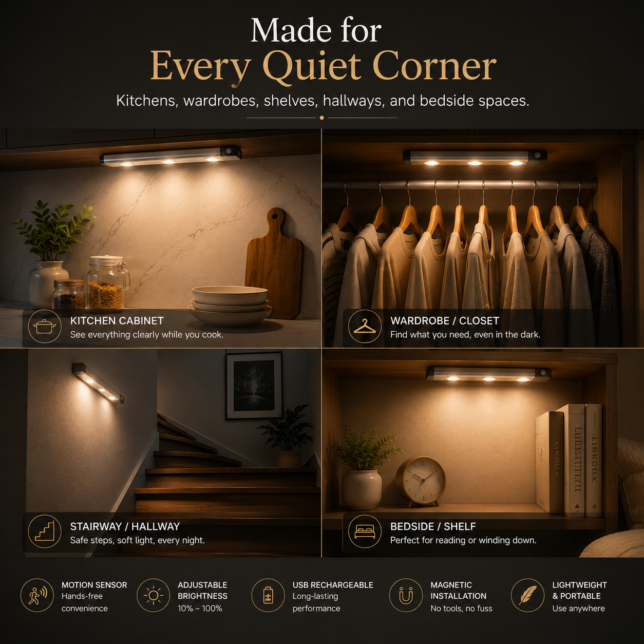 SerenaLume™ Under-Cabinet Sensor Light