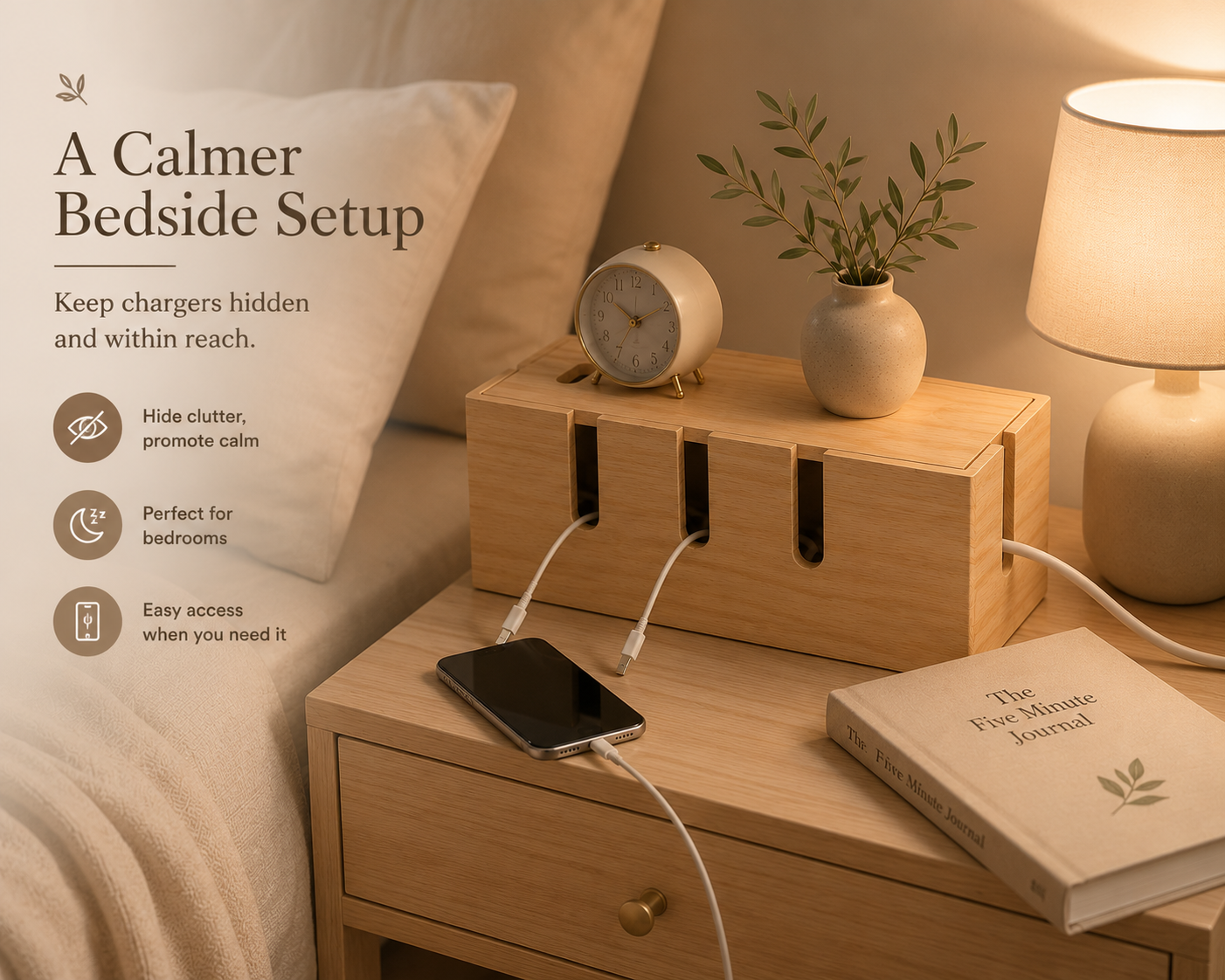 CordNest™ Wooden Cable Management Box