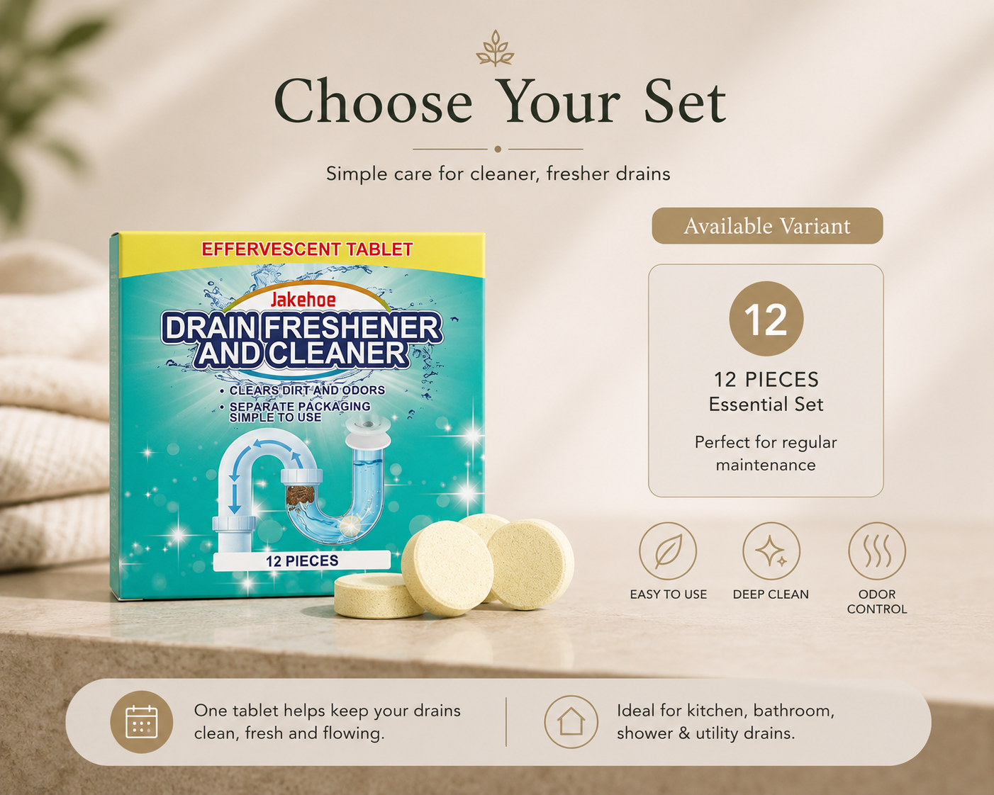 SereneFlow™ Drain Purifying Tablets