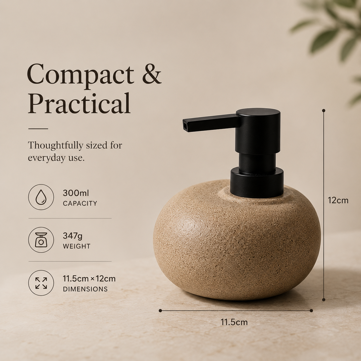 AuraStone™ Ceramic Bathroom Dispenser