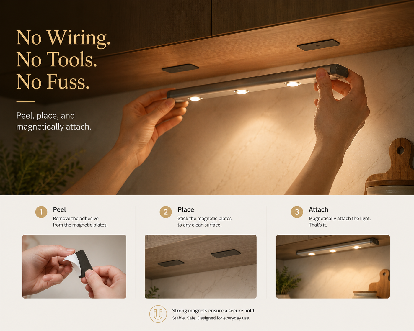 SerenaLume™ Under-Cabinet Sensor Light