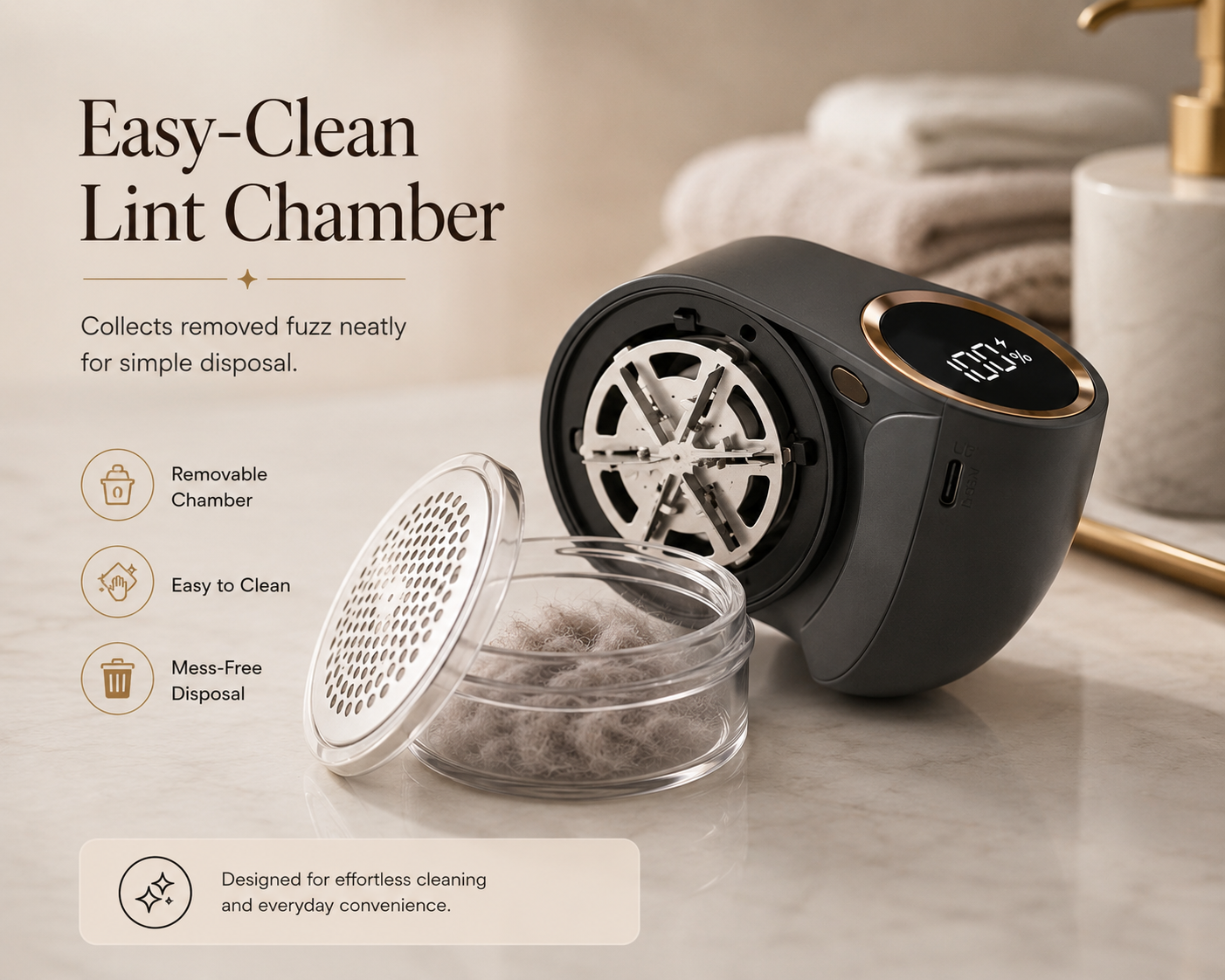 LumiRenew™ Rechargeable Fabric Shaver