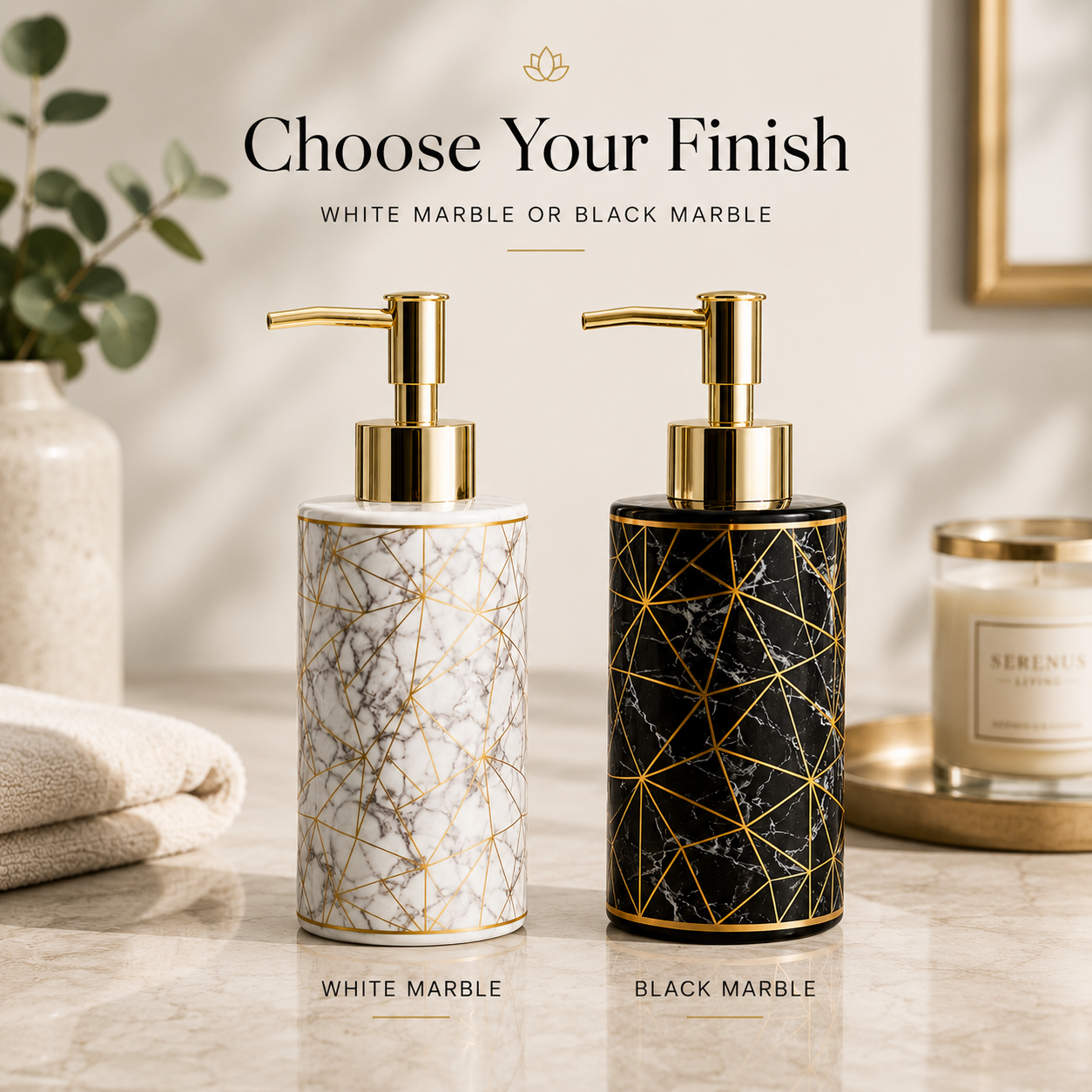 SerenaStone™ Marble Bathroom Dispenser
