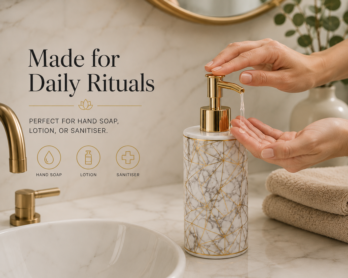 SerenaStone™ Marble Bathroom Dispenser