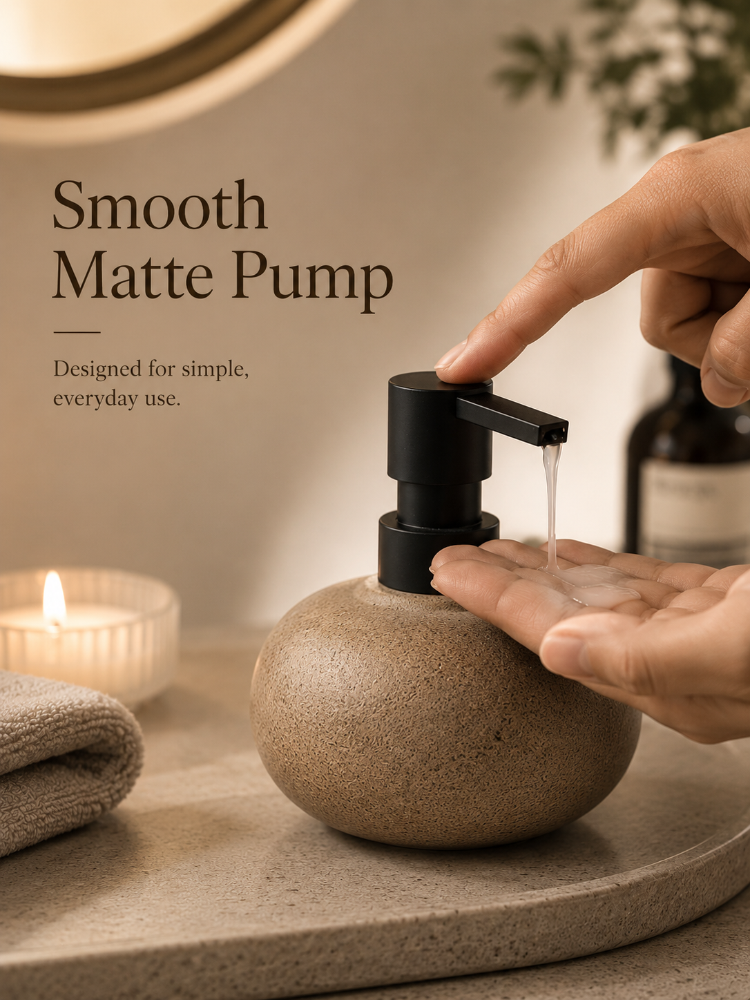AuraStone™ Ceramic Bathroom Dispenser