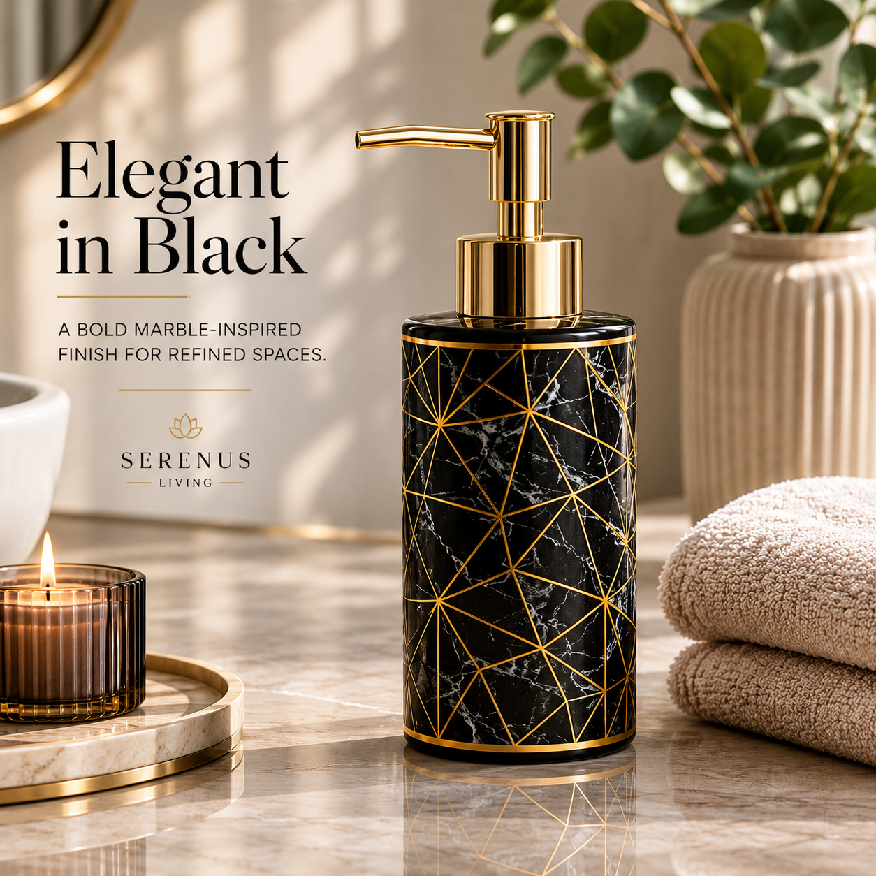 SerenaStone™ Marble Bathroom Dispenser