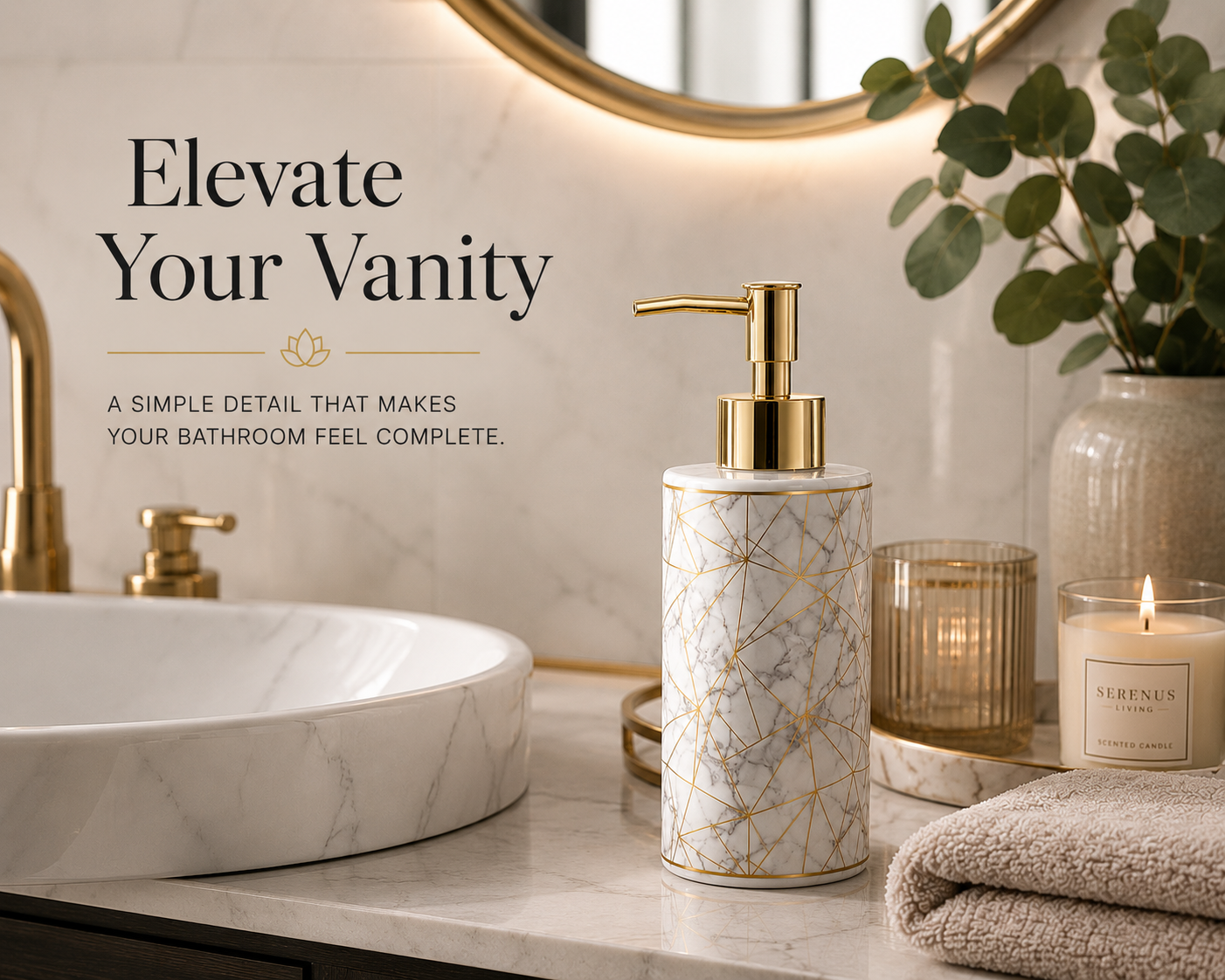 SerenaStone™ Marble Bathroom Dispenser