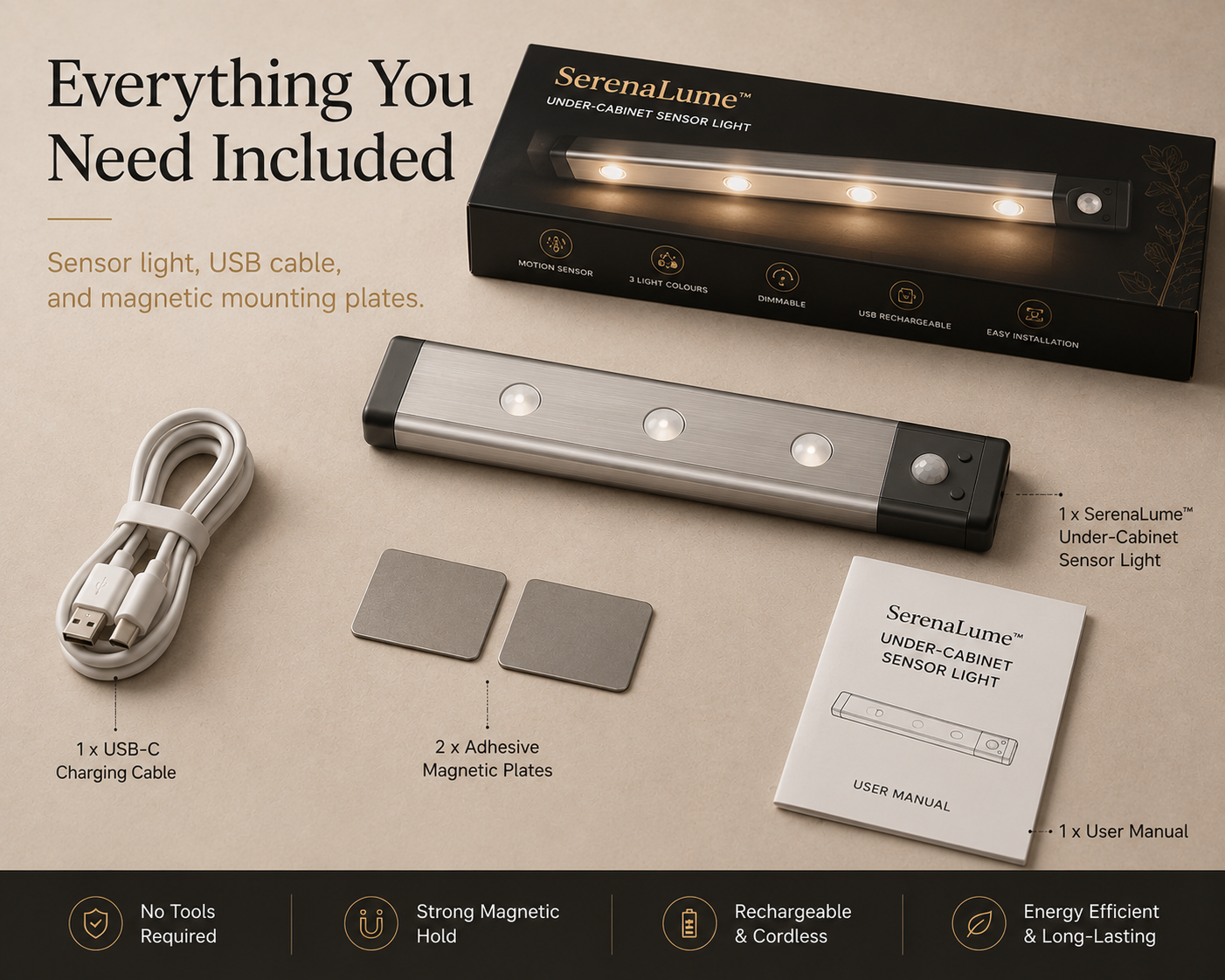 SerenaLume™ Under-Cabinet Sensor Light