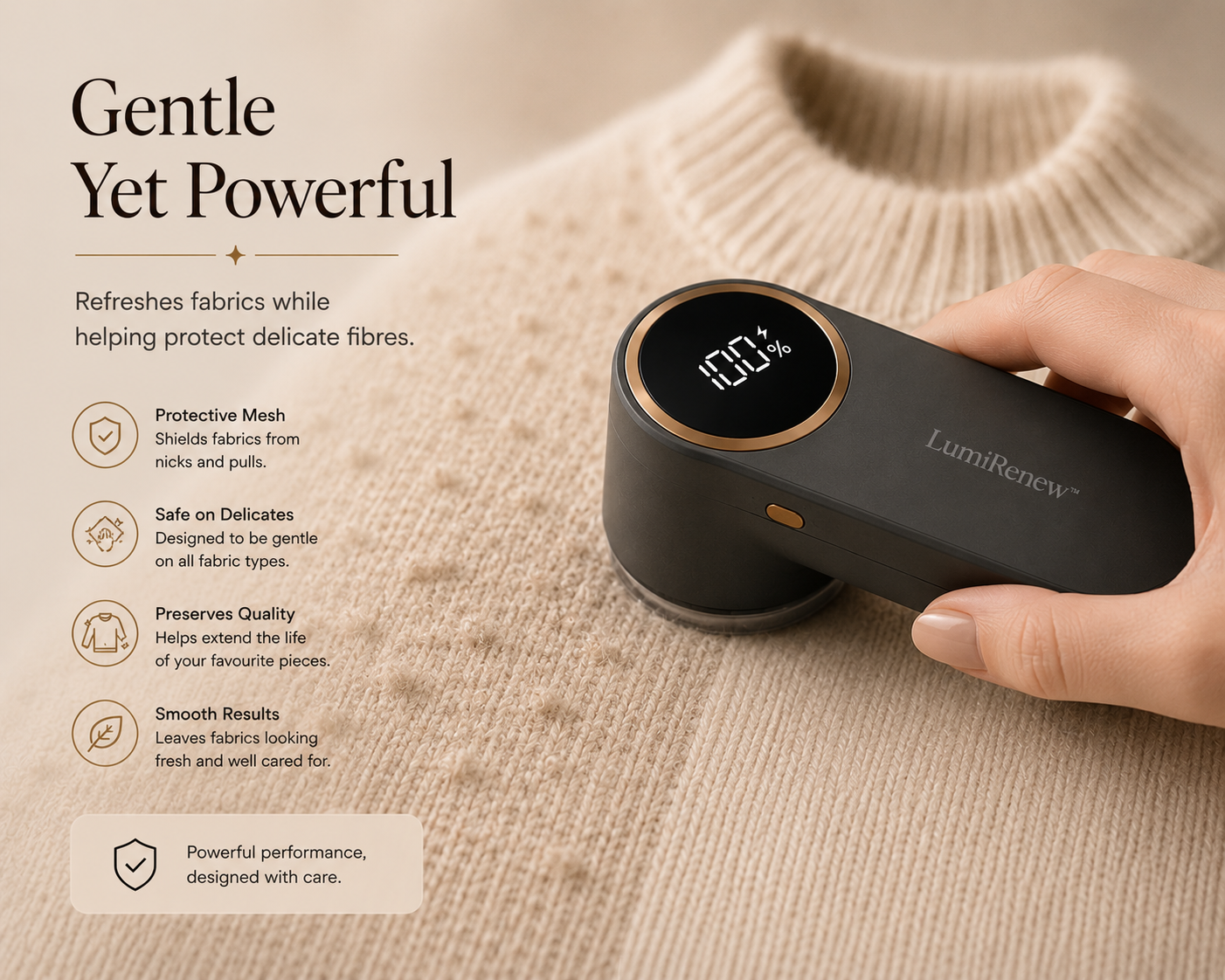 LumiRenew™ Rechargeable Fabric Shaver