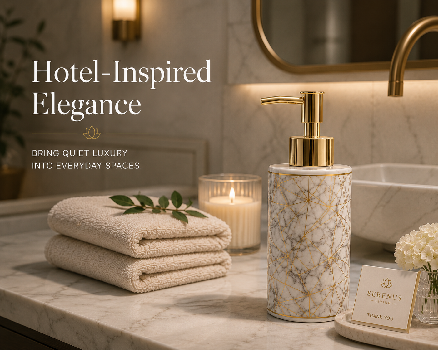 SerenaStone™ Marble Bathroom Dispenser