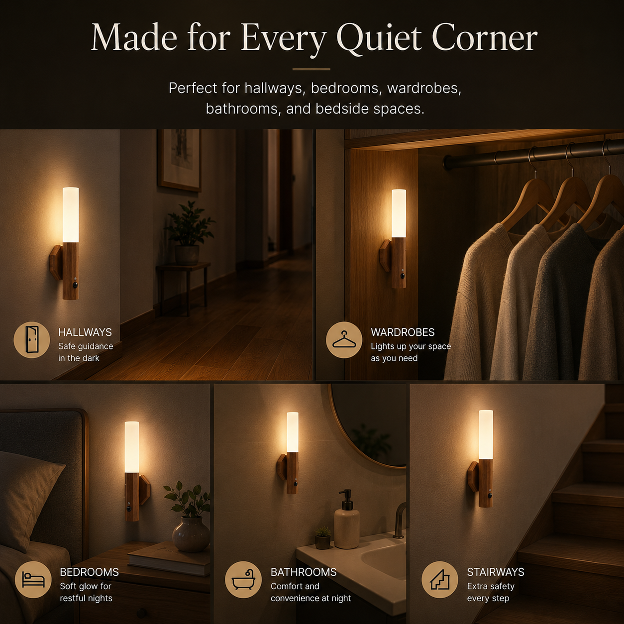 SerenaGlow™ Motion Sensor Wall Light