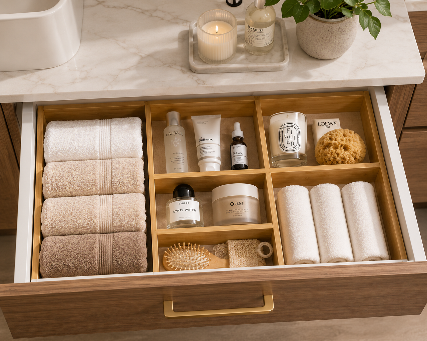 SerenaSort™ Adjustable Bamboo Drawer Dividers