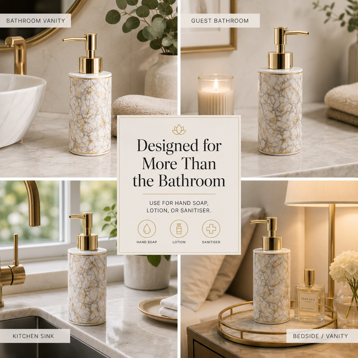 SerenaStone™ Marble Bathroom Dispenser
