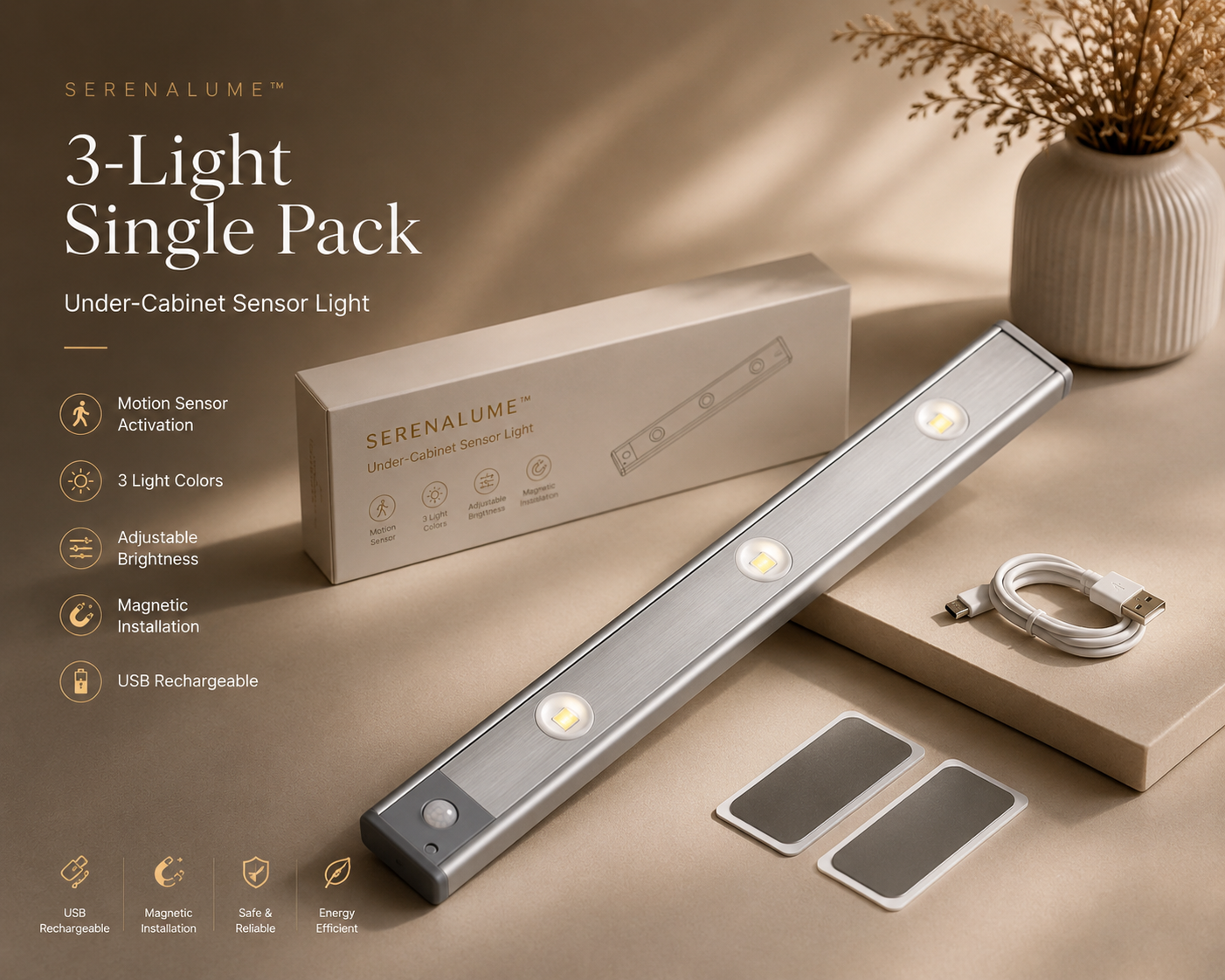 SerenaLume™ Under-Cabinet Sensor Light