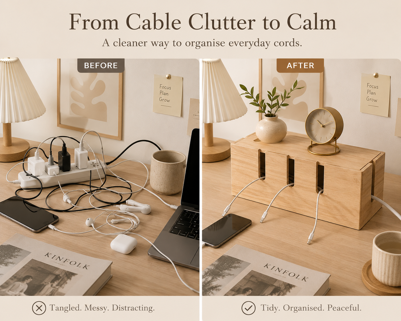 CordNest™ Wooden Cable Management Box