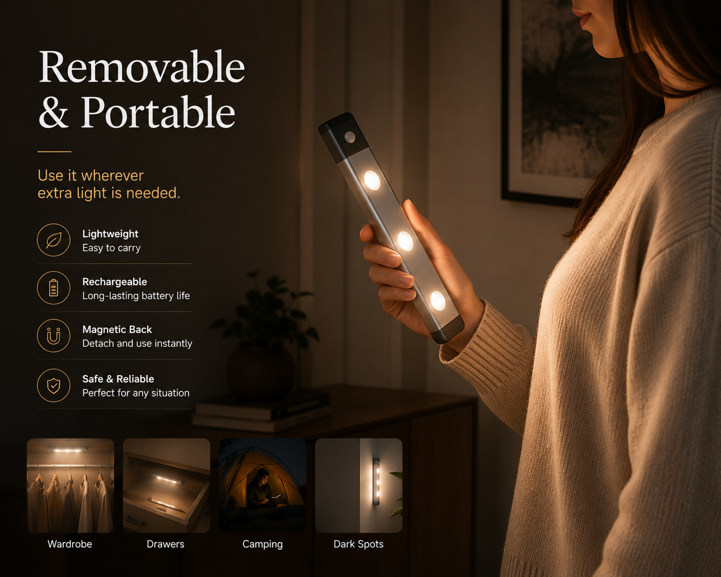 SerenaLume™ Under-Cabinet Sensor Light