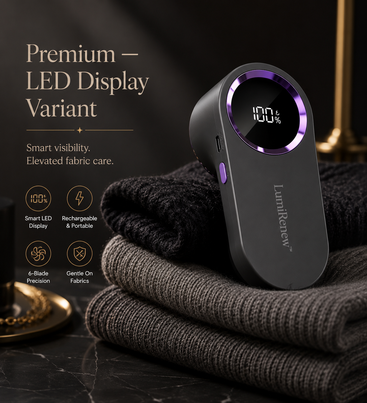 LumiRenew™ Rechargeable Fabric Shaver