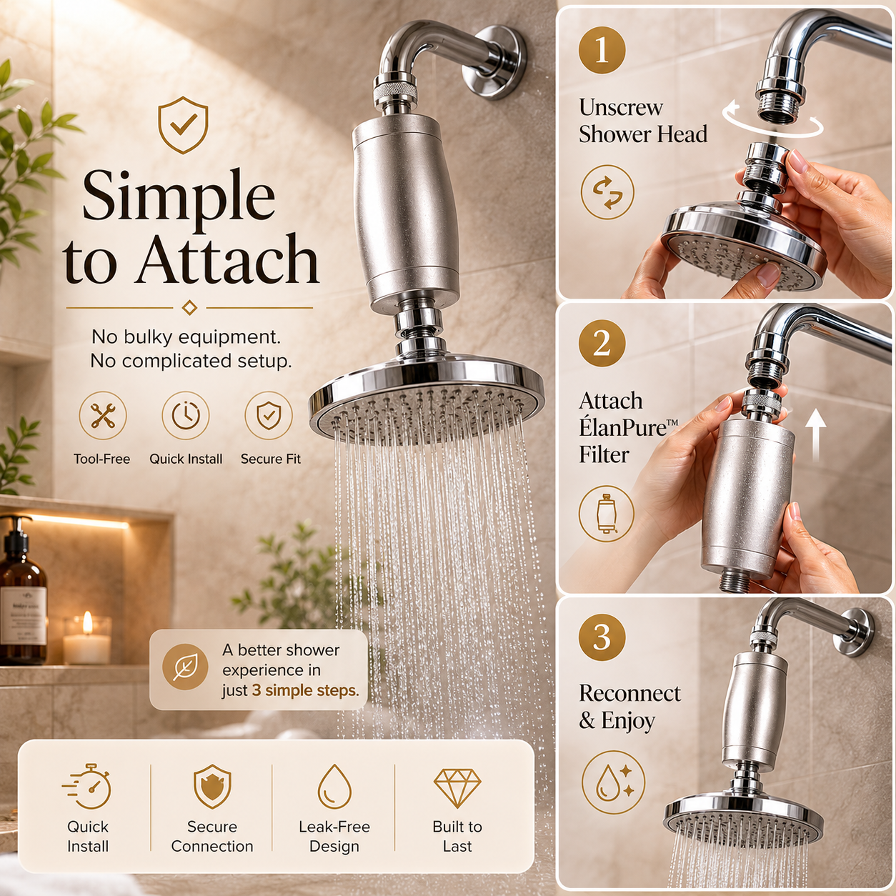 ÉliePure™ Bath & Shower Filter