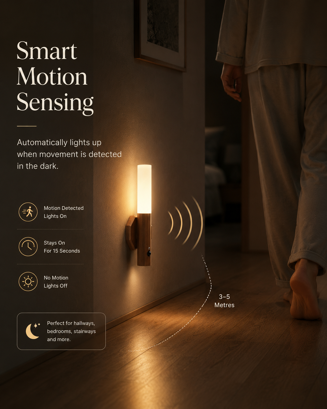 SerenaGlow™ Motion Sensor Wall Light